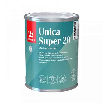 Tikkurila Unica Super 20 Износостойкий уретано-алкидный лак для деревянных поверхностей полуматовый (0,9л)